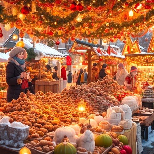 Godersi il Natale a Milano a bordo di un'auto di lusso: Signora che compra nella fiera