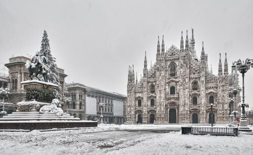 Noleggio con autista Milano innevicata