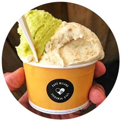 Tour con Vip Limousine tra le migliori gelaterie di Milano: Pav&egrave; - Gelati & Granite Via Cesare Battisti, 21
