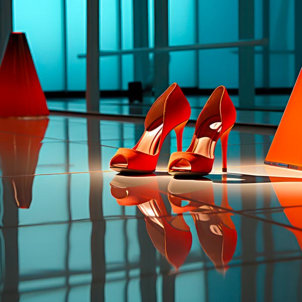 Transfer Milano e lungo raggio: scarpe rosse esposte per il MICAM
