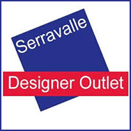 Logo blu e fuxia dell'Outlet di Serravalle